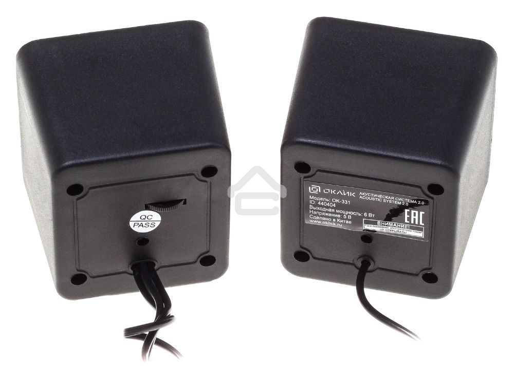 Акустическая система Oklick OK-331 2.0 черный 6Вт