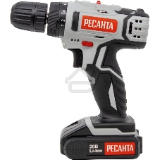 Дрель-шуруповерт аккумуляторная Ресанта ДА-20-2ЛК 75/14/11, Аккумуляторная, 20В, 2 АКБ, Кейс