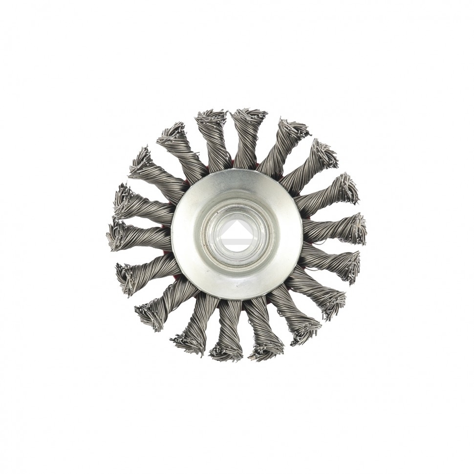 Щетка Matrix для УШМ, 100 мм, М14, Тарелка, крученая проволока 0,5 мм