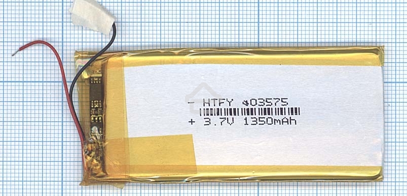 Аккумулятор Li-Pol (батарея) 4*35*75мм 2pin 3.7V/1350mAh