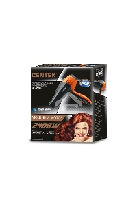 Фен Centek CT-2226 Professional (черн/оранж) 2200Вт, мощный AC мотор, 5 режимов, 2 концентратора