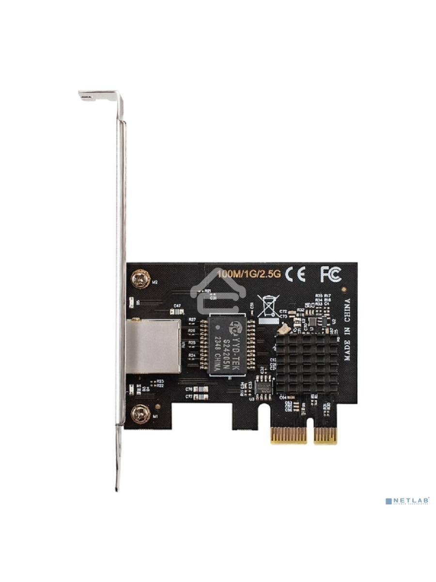 Сетевой адаптер ExeGate EXE-251 (PCI-E x1 v2.0, 1xRJ45, UTP 100Mbps/1000Mbps/2.5Gbps RTL8125B)