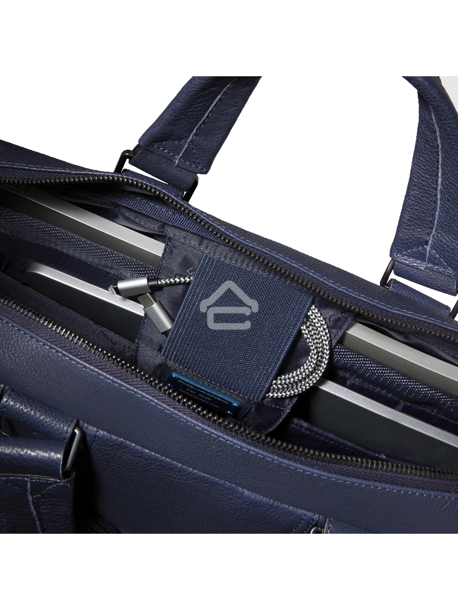 Деловая сумка Piquadro Cronus CA6025S134/BLU с отделением для ноутбука синий натур.кожа