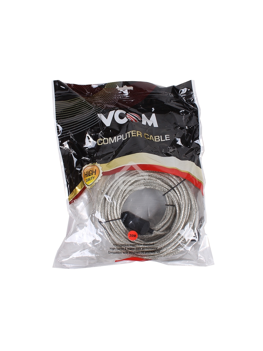 Кабель VCOM VUS7049-20M Кабель-адаптер USB2.0-repeater, удлинительный активный <Am-->Af> 20м
