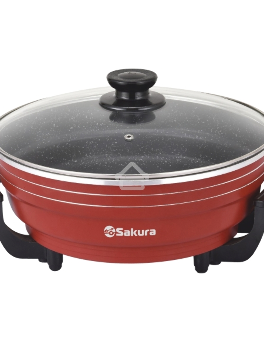 Электросковорода Sakura SA-7716R Master Chef 1800-2000Вт 32х9см кругл красн