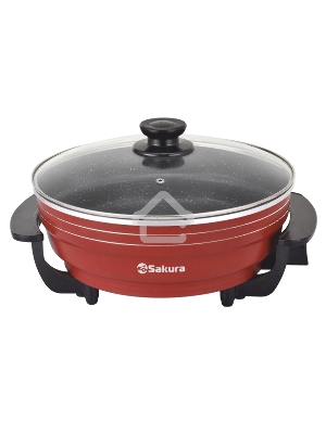 Электросковорода Sakura SA-7716R Master Chef 1800-2000Вт 32х9см кругл красн
