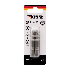Мини-набор бит Kranz PZ2xPZ2, PZ1xPZ3-50 мм (2 шт./уп.)