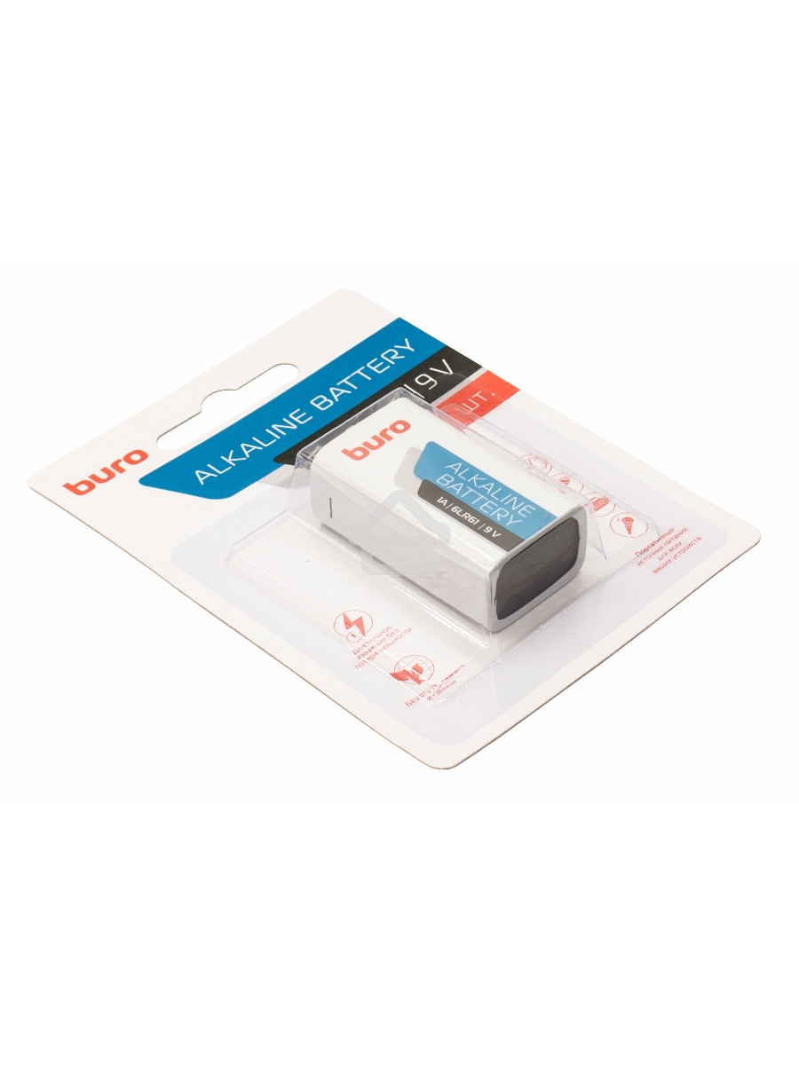 Батарея Buro Alkaline 6LR61 9V (1шт) блистер