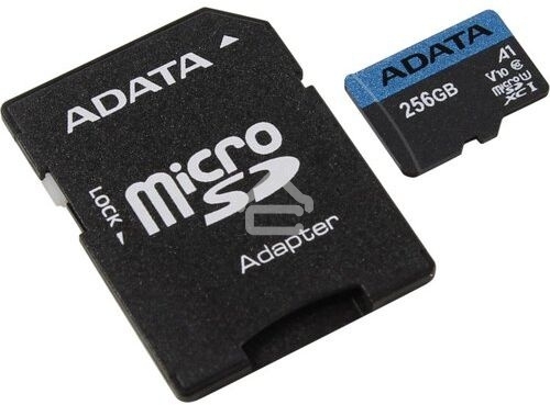 Флеш карта microSD 256GB ADATA microSDHC Class 10 UHS-I A1 100/25 MB/s (SD адаптер)