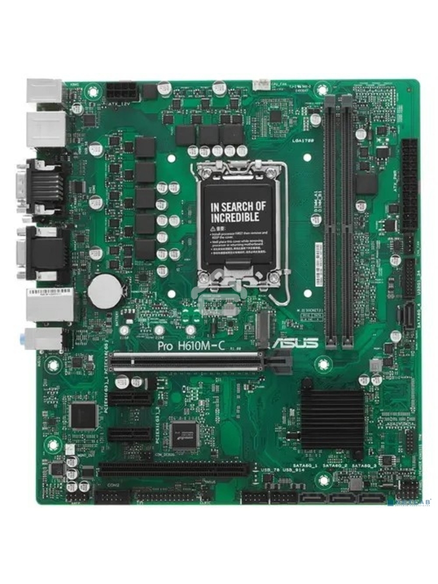 Материнская плата ASUS Pro H610M-C-CSM, LGA 1700, Intel H610, 2xDDR5, 4xSATA, 1xM.2, 1xPCIe 5.0 x16, 2xPCIe x1, 1xPCI, 1xHDMI, 1xDP, 1xDVI-D, 1xVGA, 1x 1Gb LAN, 2xUSB-A 3.2 Gen 2, 2xUSB-A 2.0, 3x3.5 мм, 7.1, mATX