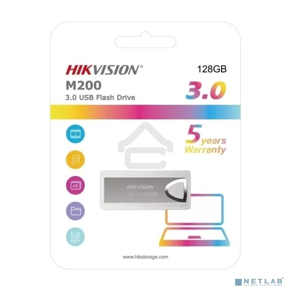 Флешка USB R/W Hikvision Flash USB Drive USB 3.0 128GB (ЮСБ брелок для переноса данных) HS-USB-M200/128G/U3