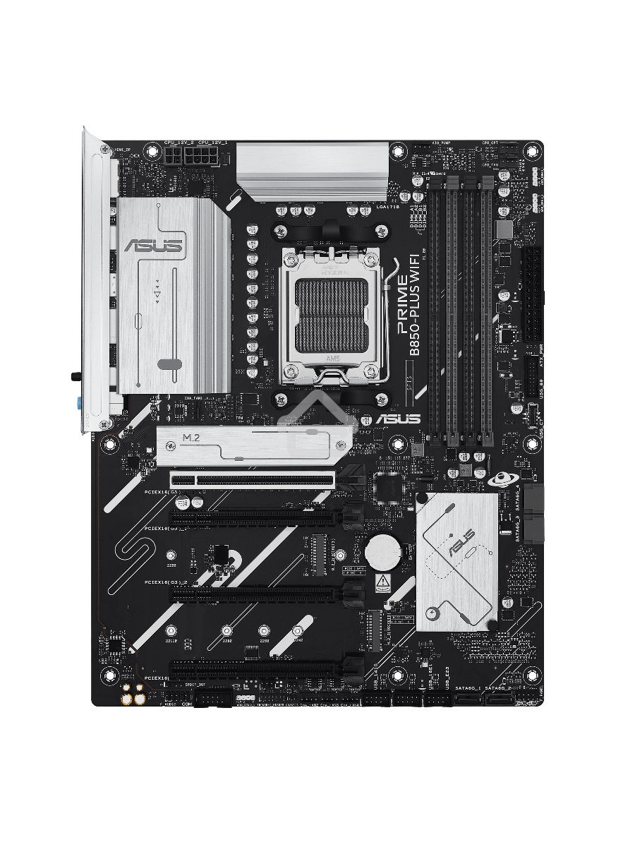 Материнская плата ASUS PRIME B850-PLUS WIFI, AM5, AMD B850, 4xDDR5, 4xSATA, 3xM.2, 1xPCIe 5.0 x16, 1xPCIe 4.0 x16, 2xPCIe 3.0 x1, 1xDP, 1xHDMI, 1x2.5Gb LAN, Wi-Fi 6E, Bluetooth 5.3, 4xUSB-A 10Gbps, 1xUSB-C 10Gbps, 2xUSB-A 5Gbps, 2xUSB-A 2.0, 3x3.5 мм, 7.1