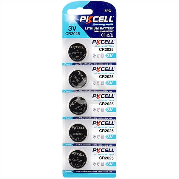 Литиевый элемент питания PKCELL CR2025-5B тип - CR2025 5 шт в блистере