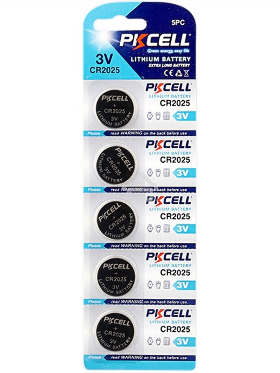 Литиевый элемент питания PKCELL CR2025-5B тип - CR2025 5 шт в блистере