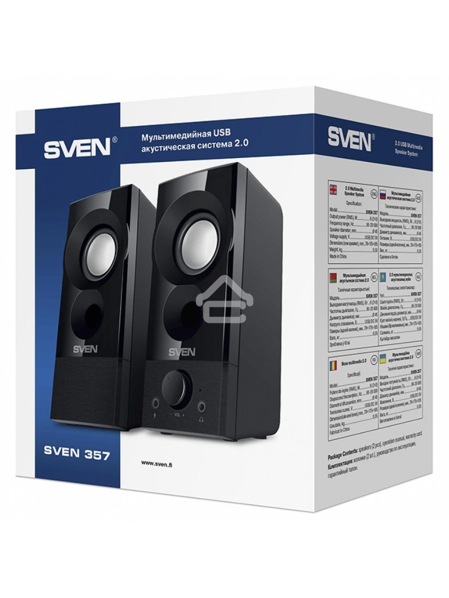 Колонки Sven 357, чёрный (6 Вт, питание USB)