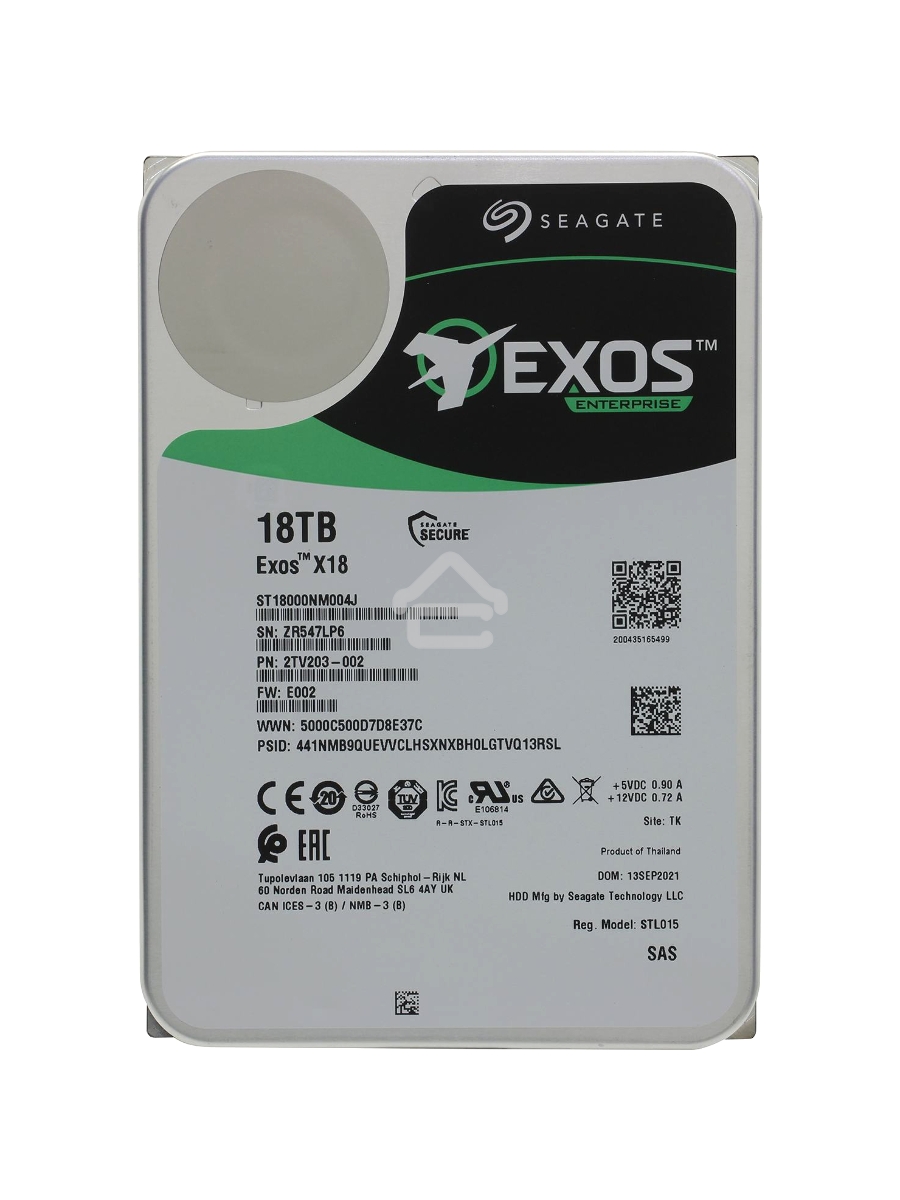 Жесткий диск Seagate HDD Server Exos X18 512E/4kn ( 3.5'/ 18TB/ SAS 12Gb/s / 7200rpm)