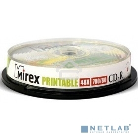Диск CD-R Mirex 700 Mb, 48х, Cake Box (10), Ink Printable (10/300)