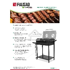 Мангал на колесах с крышкой-барбекю, 662х390х920, сталь 2 мм, термометр, кочерга, Camping Palisad