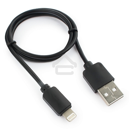 Кабель USB Гарнизон GCC-USB2-AP2-0.5M AM/Lightning, для iPhone5/6/7, IPod, IPad, 0.5м, черный, пакет