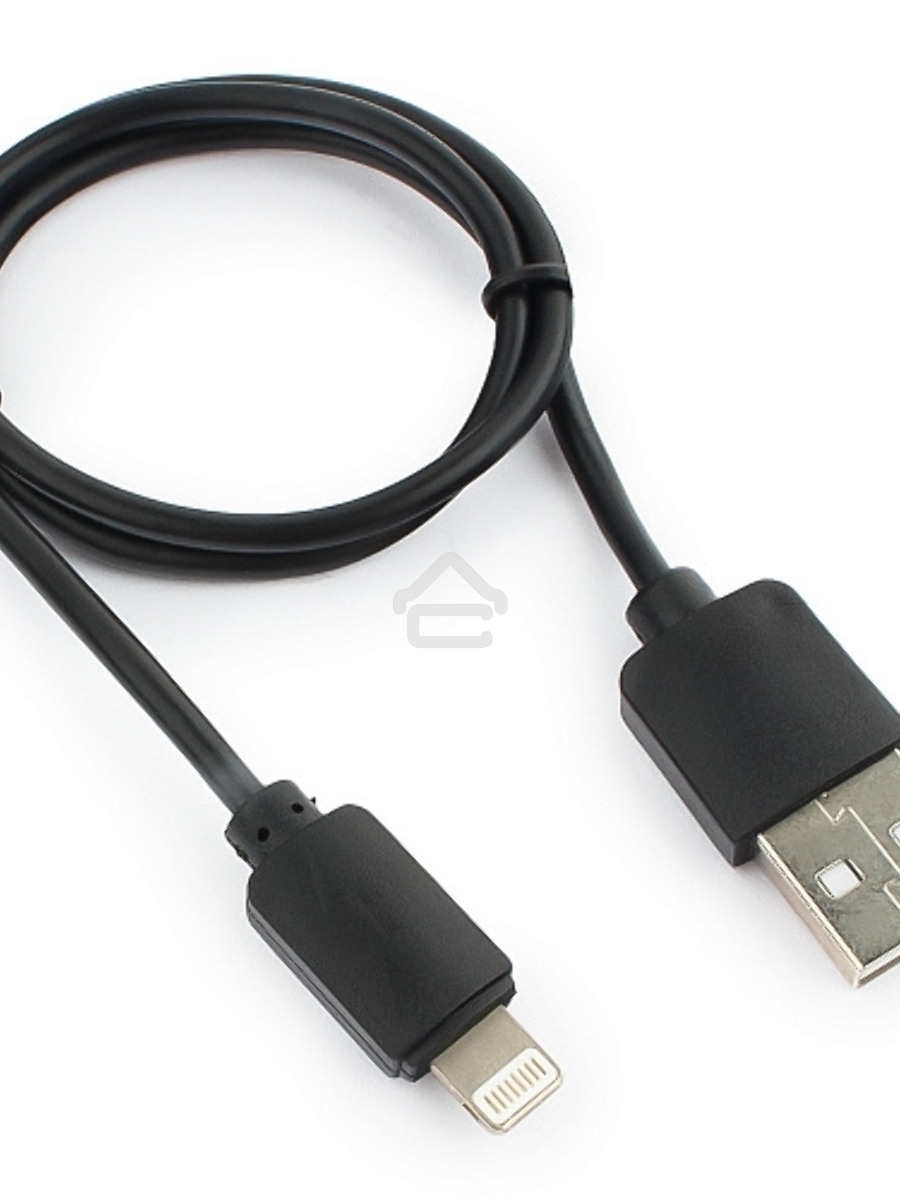 Кабель USB Гарнизон GCC-USB2-AP2-0.5M AM/Lightning, для iPhone5/6/7, IPod, IPad, 0.5м, черный, пакет