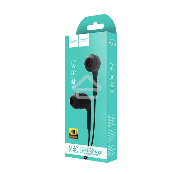 Наушники проводные-вставки с микрофоном Hoco M40 черный