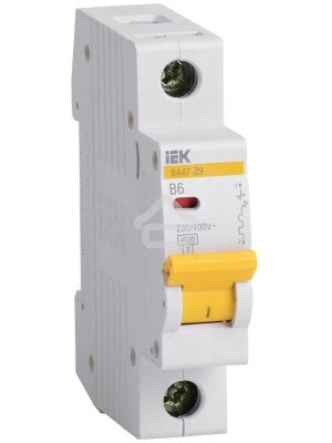 Автоматический выключатель Iek MVA20-1-006-B ВА47-29 1Р  6А 4,5кА х-ка В ИЭК