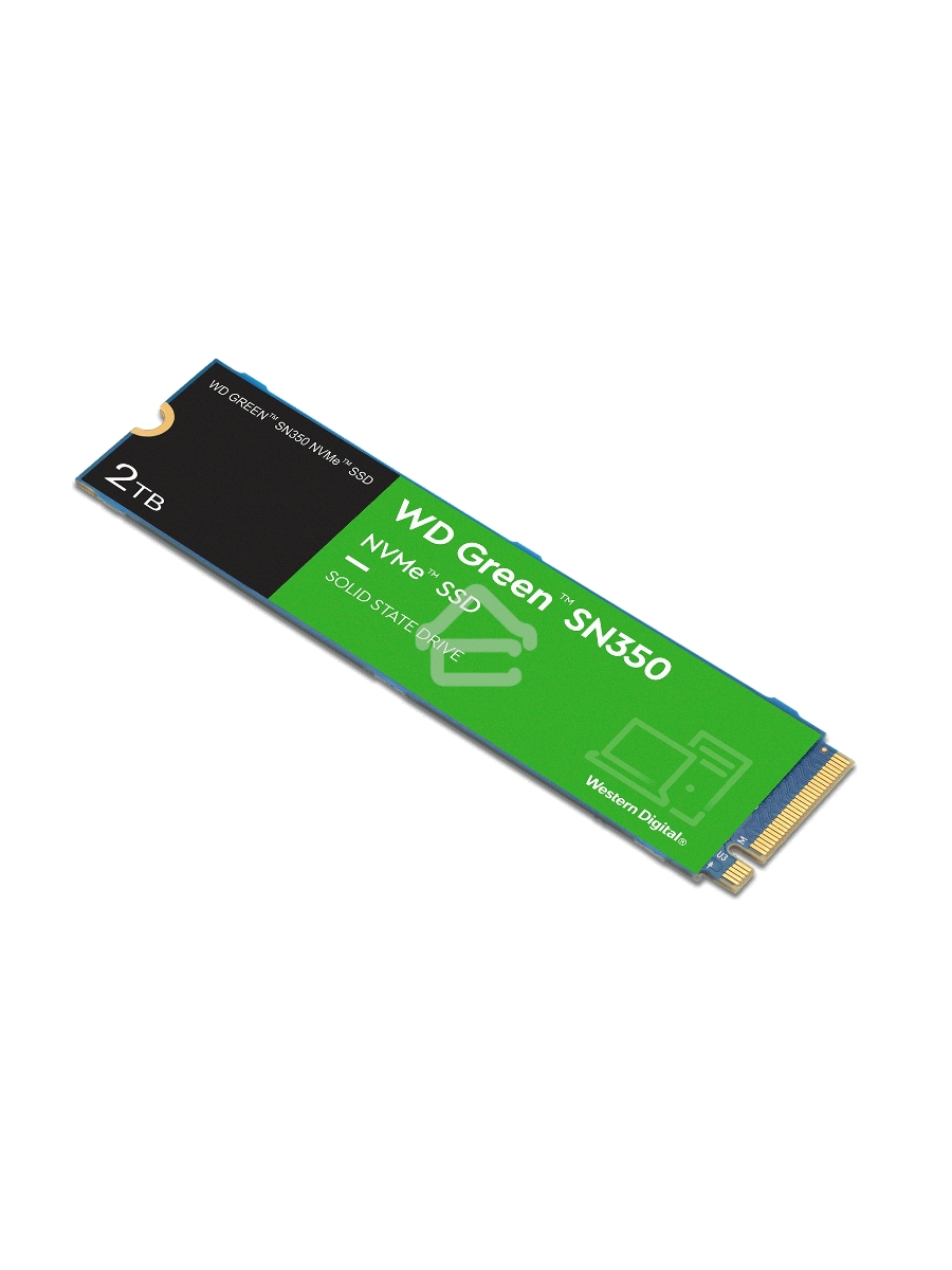 Накопитель SSD WD Green SN350 WDS200T3G0C, 2000Gb, PCIe 3.0 x4, M.2 2280, NVMe, R/W 3200/3000