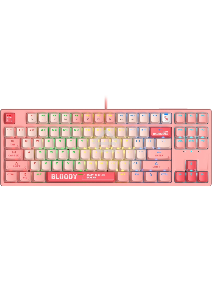 Клавиатура A4Tech Bloody S87 Energy (S87 USB ENERGY PINK) проводная USB розовый