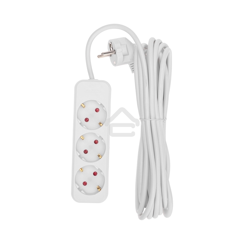 Удлинитель Rexant STANDARD 3 гнезда, 5 м, 3х1,0 мм², с/з, белый