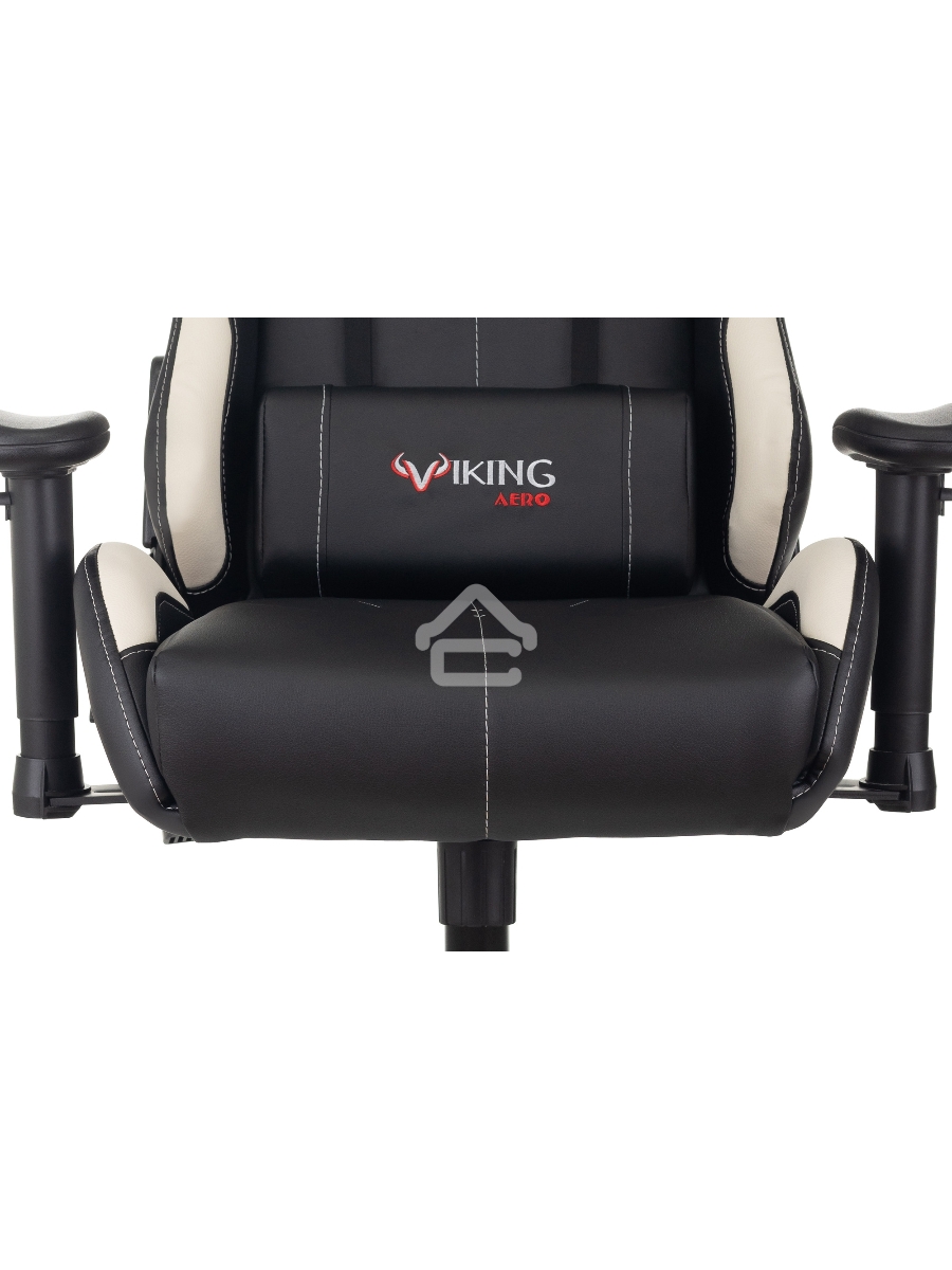 Кресло игровое Бюрократ VIKING 5 AERO WHITE черный/белый искусственная кожа