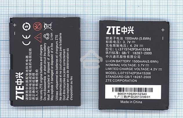 Аккумуляторная батарея Li3715T42P3h415266 для ZTE Z990 3.7V 5.55Wh