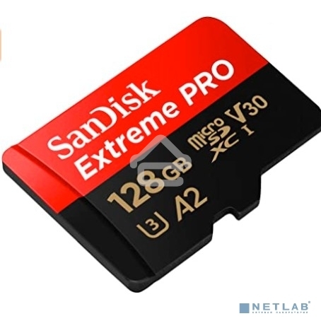 Карта памяти SanDisk Extreme Pro с адаптером microSD UHS I Card 128GB for 4K Video on Smartphones, Action Cams & Drones 200MB/s Read, 90MB/s Write, Lifetime Warranty