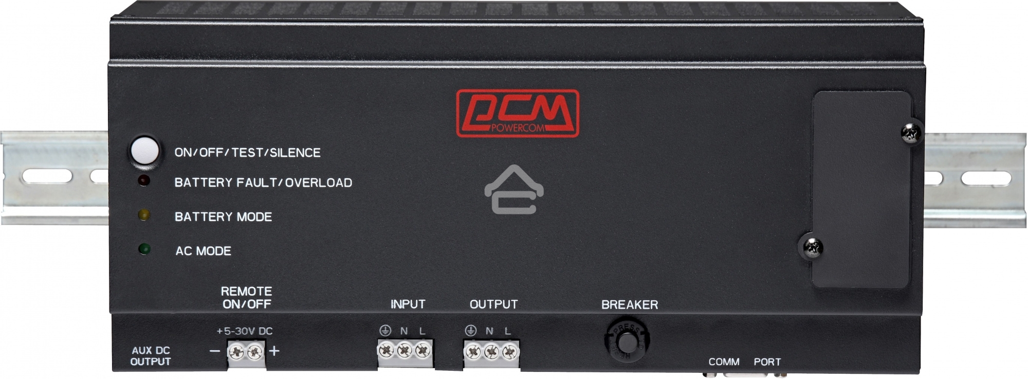 Источник бесперебойного питания Powercom DRU 500VA/300W, DIN Rail, 230V, RS-232, 2 year warranty (1114005)