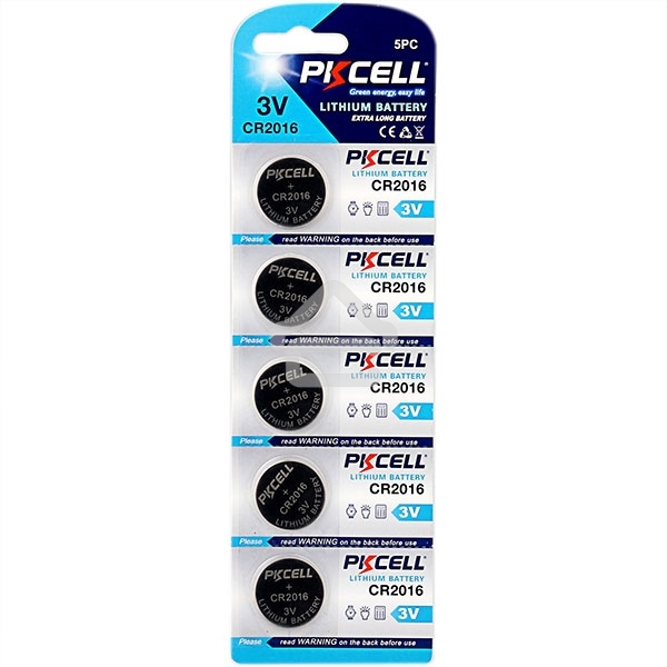 Литиевый элемент питания PKCELL CR2016-5B тип - CR2016 5 шт в блистере