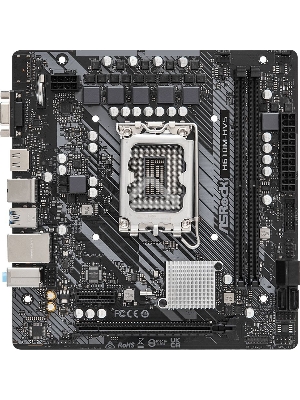 Материнская плата ASRock H610M-HVS, LGA 1700, Intel H610, 2xDDR4, 4xSATA, 1xPCIe 4.0 x16, 1xPCIe x1, 1xHDMI, 1xVGA, 1x 1Gb LAN, 2xUSB-A 3.2 Gen 1, 4xUSB 2.0, 3x3.5 мм, 7.1, mATX