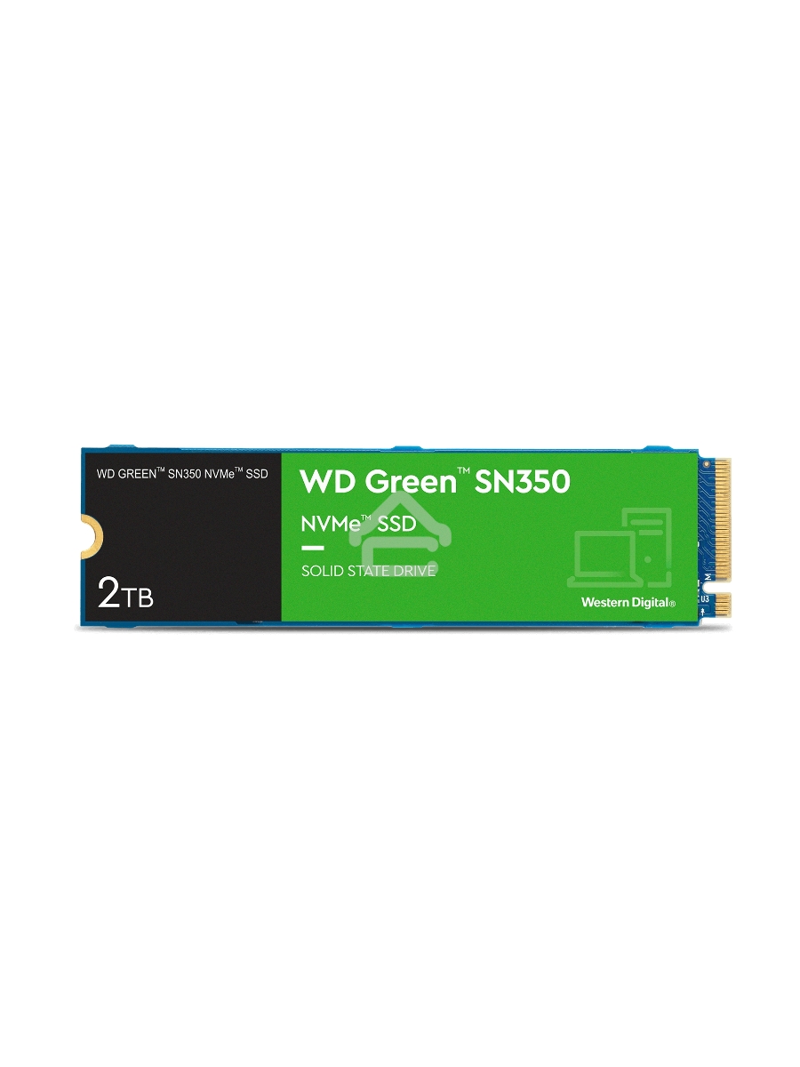 Накопитель SSD WD Green SN350 WDS200T3G0C, 2000Gb, PCIe 3.0 x4, M.2 2280, NVMe, R/W 3200/3000