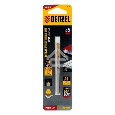 Сверло спиральное по металлу Denzel 5 x 86мм, Р6М5, Golden Tip