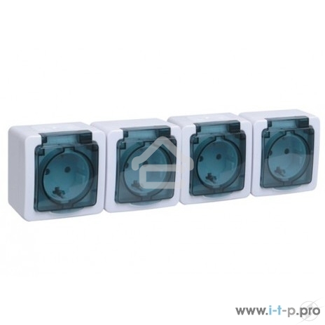 Розетка Iek ERMP42-K03-16-54-EC РСб24-3-ГПБд роз 4м с з/к о/у IP54 (дымчатый) ГЕРМЕС PLUS