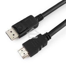 Кабель Cablexpert DisplayPort->HDMI, 5м, 20M/19M, черный, экран, пакет