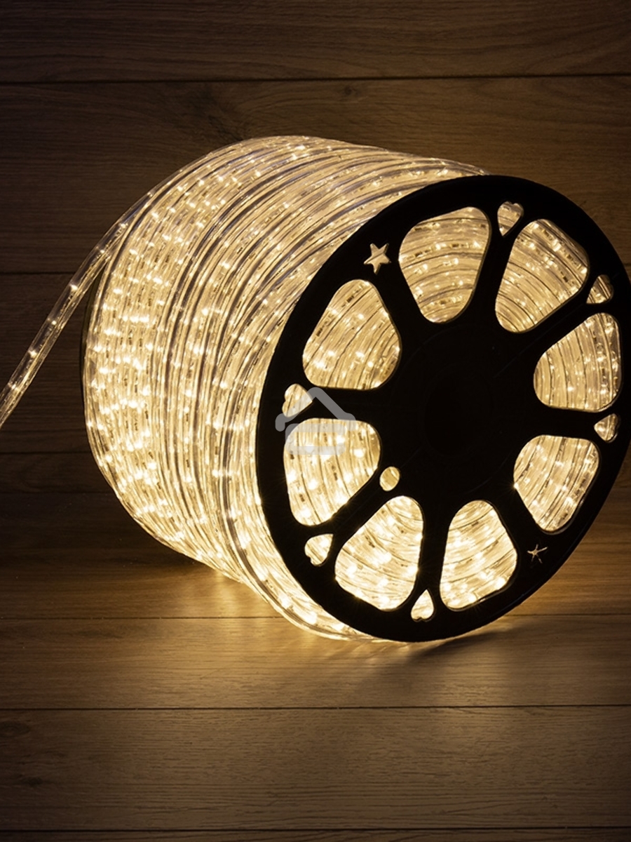 Дюралайт LED, эффект мерцания (2W) - ТЕПЛЫЙ БЕЛЫЙ, 36 LED/м, бухта 100м