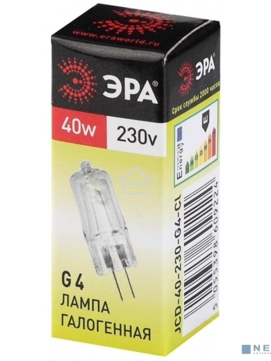 Лампа галогенная ЭРА G4-JCD-40W-230V-Cl(100/1000)