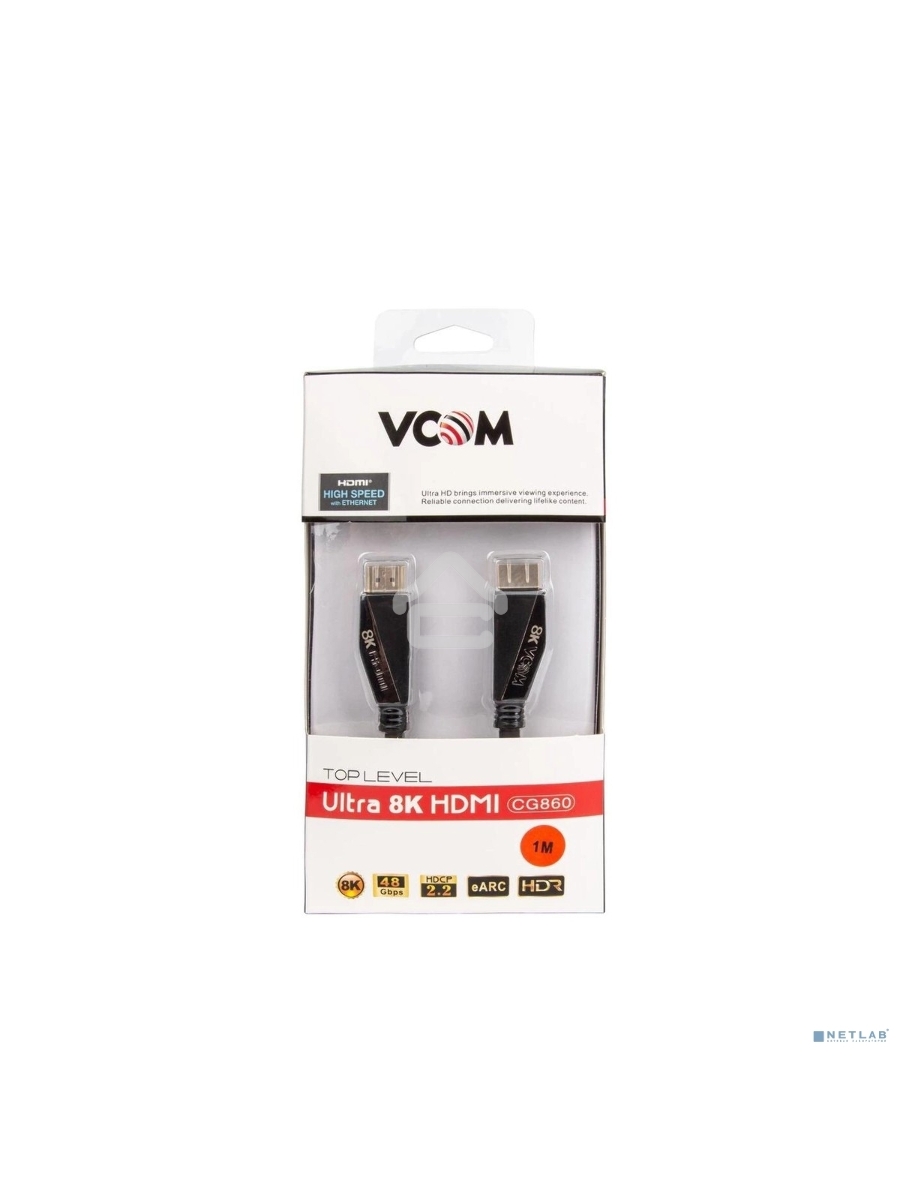 Кабель HDMI 19M/M,ver. 2.1, 8K@60 Hz 1m VCOM <CG860-1M>