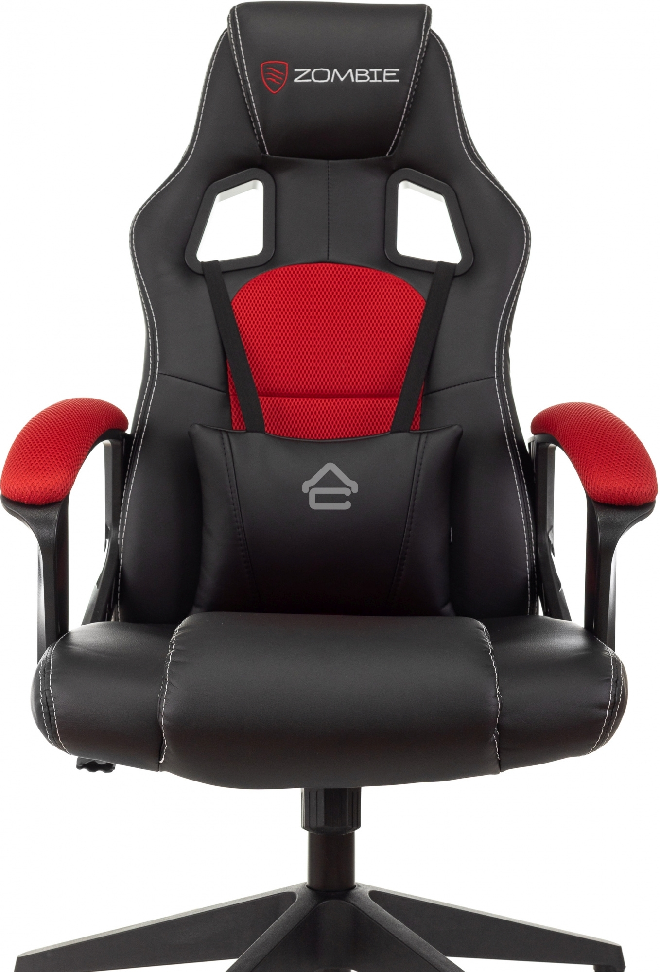 Кресло игровое Бюрократ Zombie Arena черный/красный