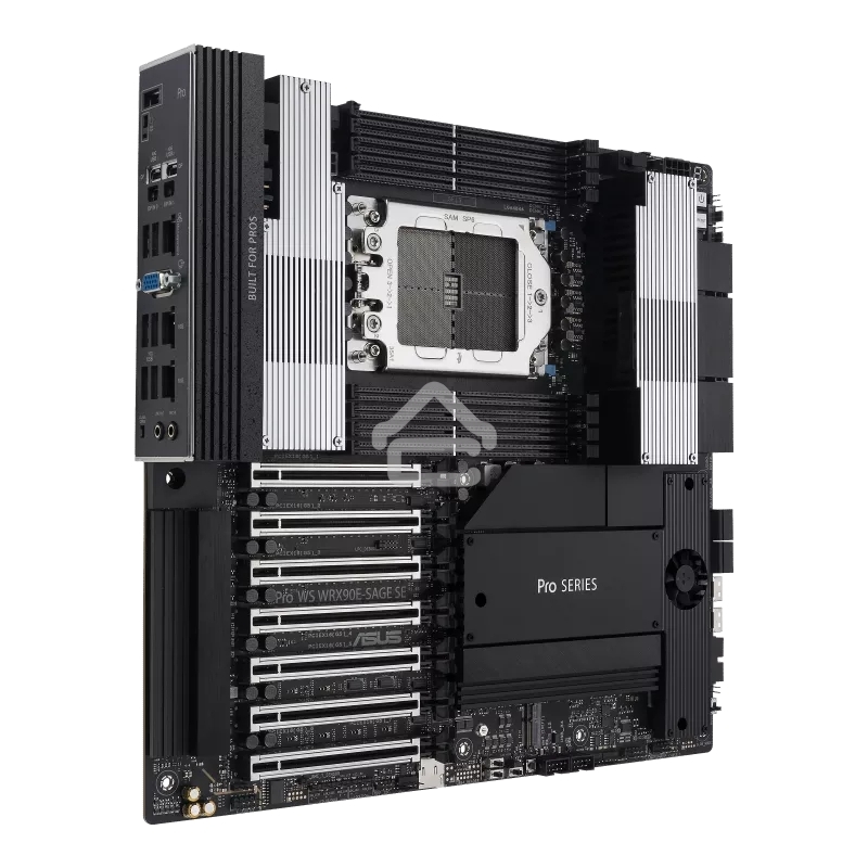 Материнская плата ASUS Pro WS WRX90E-SAGE SE, sTR5, AMD WRX90, 8xDDR5, 4xSATA, 4xM.2, 6xPCI-E 5.0 x16, 1xPCI-E 5.0 x8, 1xVGA, 2xMiniDP, 3x 10Gb LAN, 6xUSB-A 3.2 Gen 2, 1xUSB-A 2.0, 2xUSB-C USB4, 2x3.5 мм, 5.1, SSI EEB