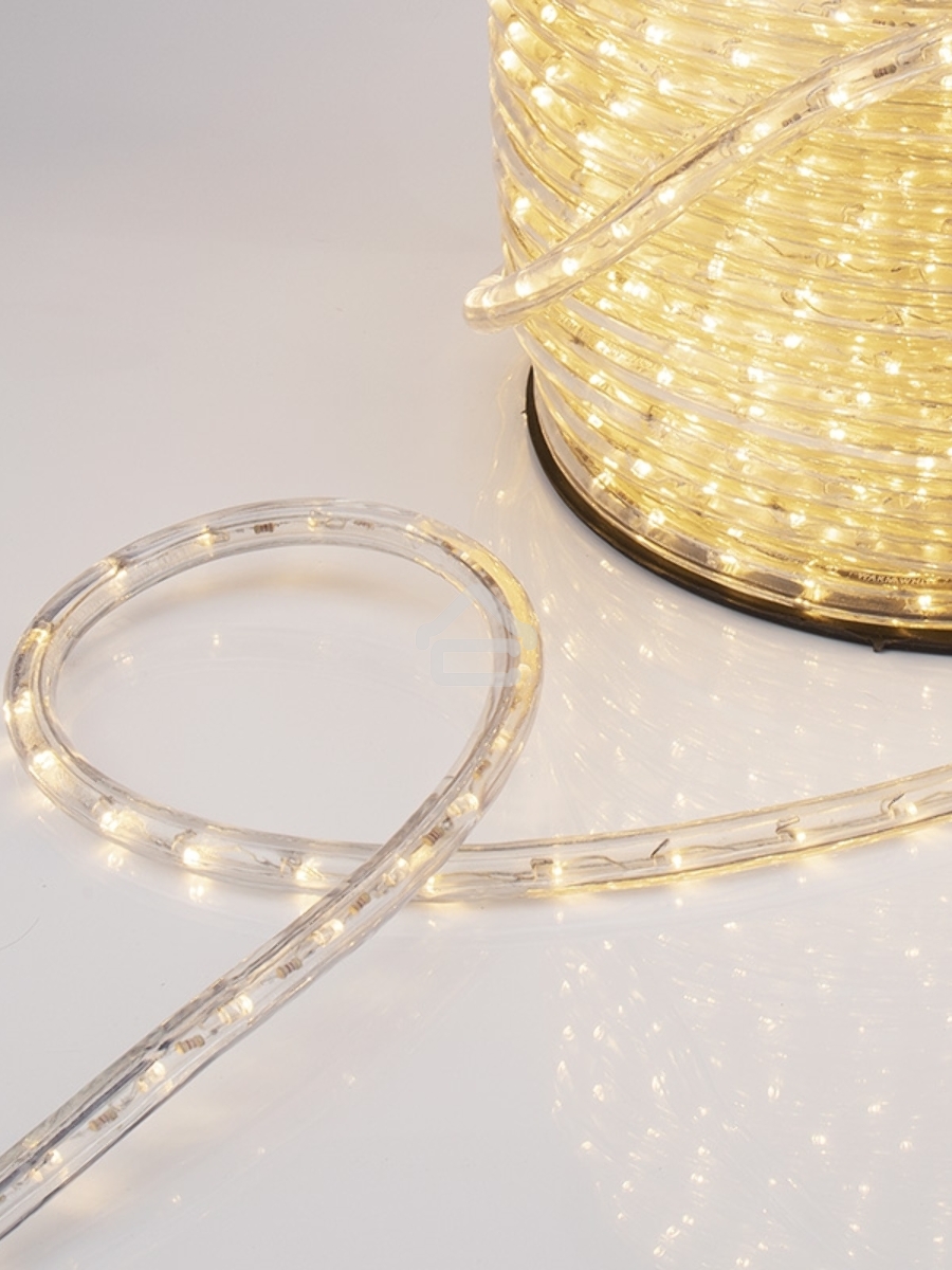 Дюралайт LED, эффект мерцания (2W) - ТЕПЛЫЙ БЕЛЫЙ, 36 LED/м, бухта 100м