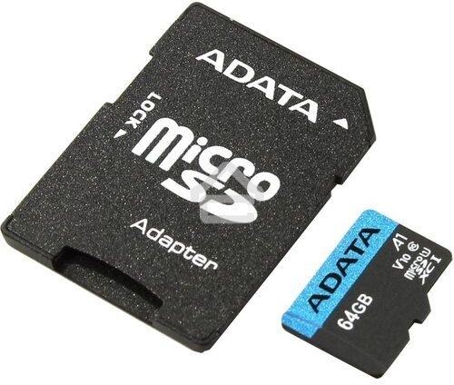 Флеш карта microSD 64GB ADATA microSDHC Class 10 UHS-I A1 100/25 MB/s (SD адаптер)