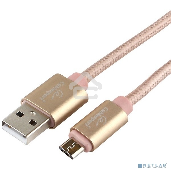 Кабель USB2.0 Cablexpert CC-U-mUSB01Gd-1.8M, AM/microB, серия Ultra, длина 1.8м, золотой, блистер