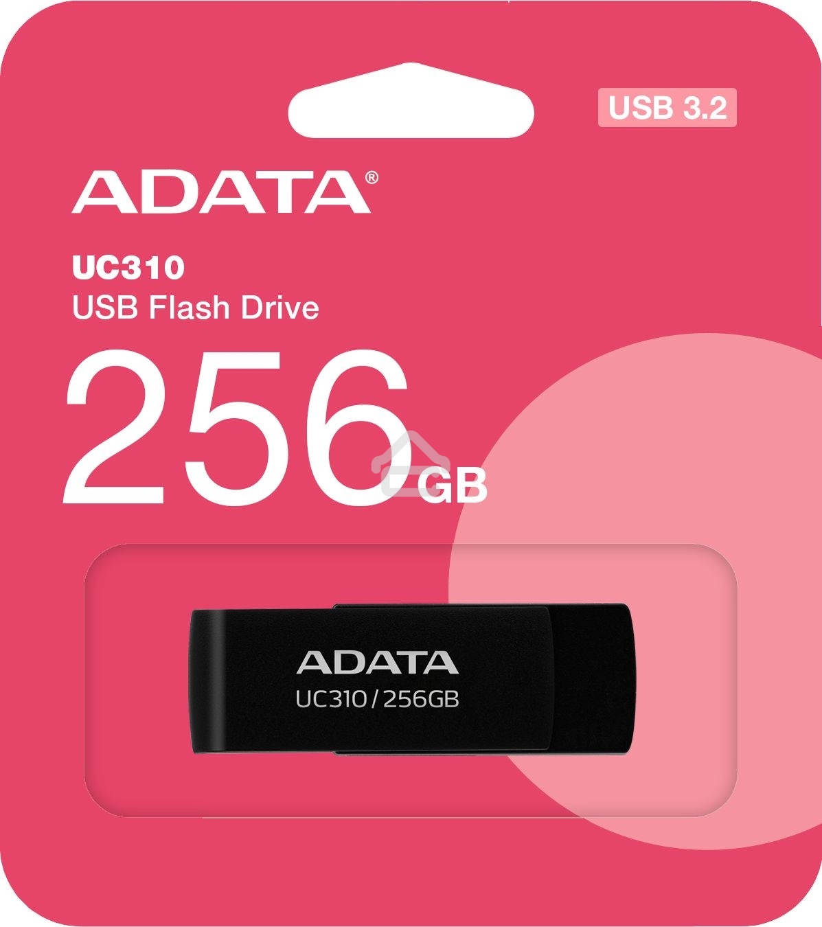 Флешка USB ADATA UC310 (UC310-256G-RBK), 256Gb, USB 3.2 Gen1, R/W 100/30, черный