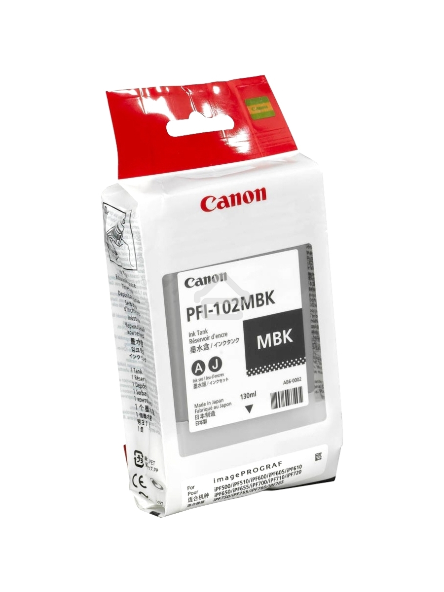 Картридж струйный Canon PFI-102MBk (0894B001) матовый черный, 130 мл., для iPF500/600/700