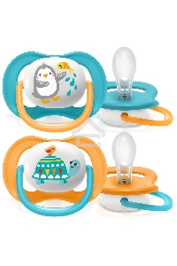 Соска-пустышка Philips Avent SCF080/07 Пингвин/Черепаха, 6-18 мес, 2 шт, для мальчиков